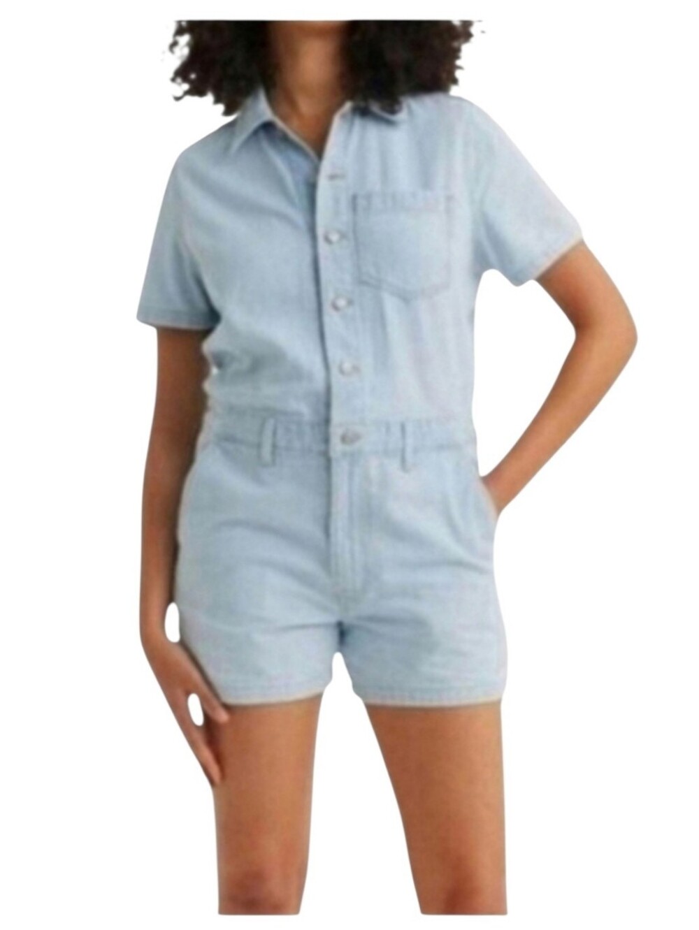 Levi's Denim Shortalls Romper Light Wash